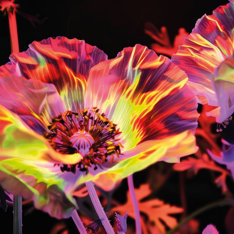 Leuchtende Blüten als Keyvisual des Lichtblütenfestivals Altmark 2026